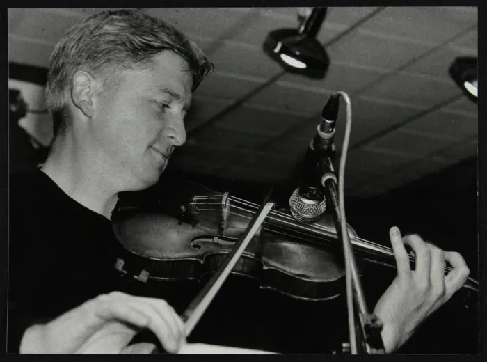 Framed Print : Christian Garrick playing the violin at The Fairway, Welwyn Garden City, Hertfordshire, 2000 Framed Print : Christian Garrick playing the violin at The Fairway, Welwyn Garden City, Hertfordshire, 2000