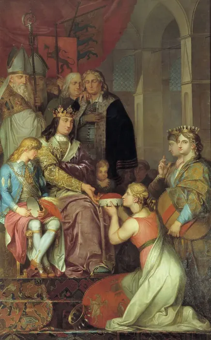 Framed Print : Christian I Proclaiming Holstein a Duchy in 1474... executed for Christiansborg Castle, 1780. Creator: Nicolai Abraham Abildgaard Framed Print : Christian I Proclaiming Holstein a Duchy in 1474... executed for Christiansborg Castle, 1780. Creator: Nicolai Abraham Abildgaard