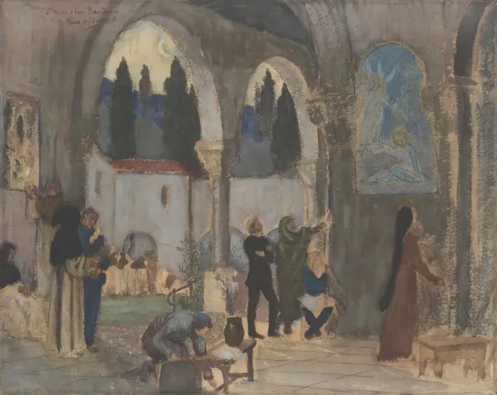 Framed Print : Christian Inspiration, 19th century. Creator: Pierre Puvis de Chavannes Framed Print : Christian Inspiration, 19th century. Creator: Pierre Puvis de Chavannes