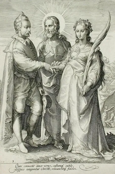 Framed Print : The Christian Marriage, c1594. Creator: Jan Saenredam Framed Print : The Christian Marriage, c1594. Creator: Jan Saenredam