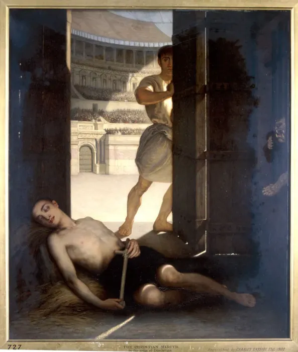 Framed Print : A Christian Martyr, 1863. Artist: Ernst Slingeneyer Framed Print : A Christian Martyr, 1863. Artist: Ernst Slingeneyer