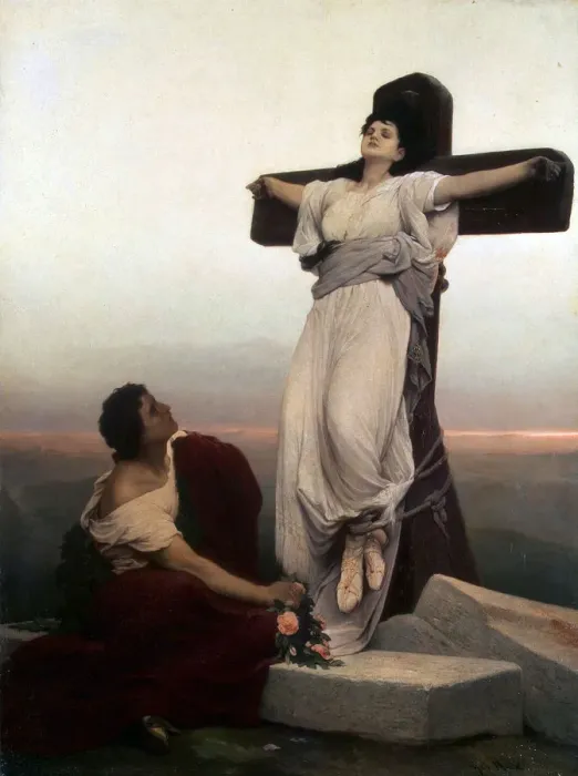Framed Print : Christian Martyr on the Cross, (Saint Julia), 1865 Framed Print : Christian Martyr on the Cross, (Saint Julia), 1865