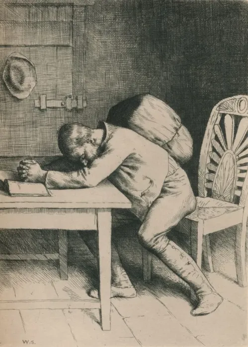 Framed Print : Christian is Troubled, c1916. Artist: William Strang Framed Print : Christian is Troubled, c1916. Artist: William Strang