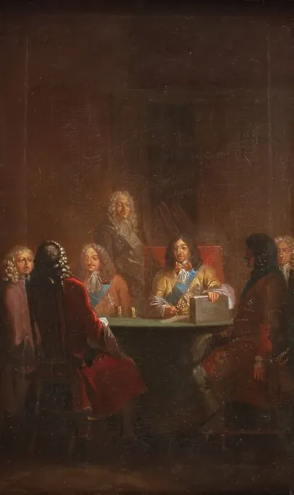 Framed Print : Christian V Presents Danish Law 1683, 1784. Creator: Nicolai Abraham Abildgaard Framed Print : Christian V Presents Danish Law 1683, 1784. Creator: Nicolai Abraham Abildgaard