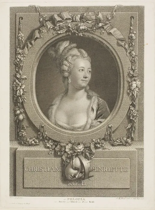 Framed Print : Christiane Henriette Koch, 1770. Creator: Johann Friedrich Bause Framed Print : Christiane Henriette Koch, 1770. Creator: Johann Friedrich Bause