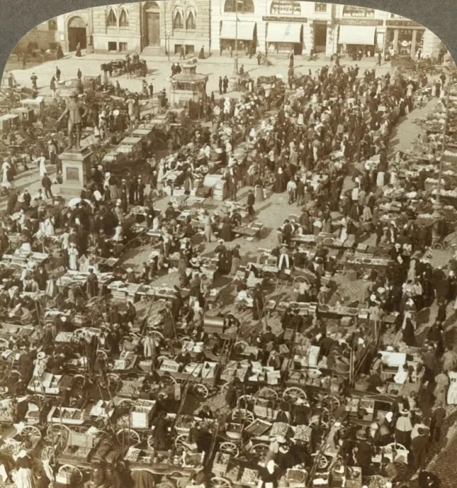 Framed Print : Christianias largest market, Norway, c1905. Creator: Unknown Framed Print : Christianias largest market, Norway, c1905. Creator: Unknown