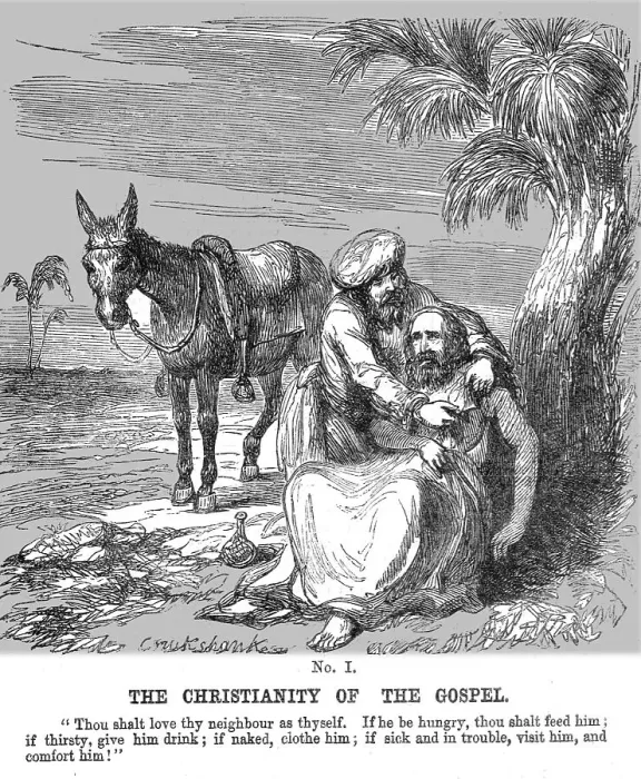 Framed Print : The Christianity of the Gospel, 1854. Creator: George Cruikshank Framed Print : The Christianity of the Gospel, 1854. Creator: George Cruikshank