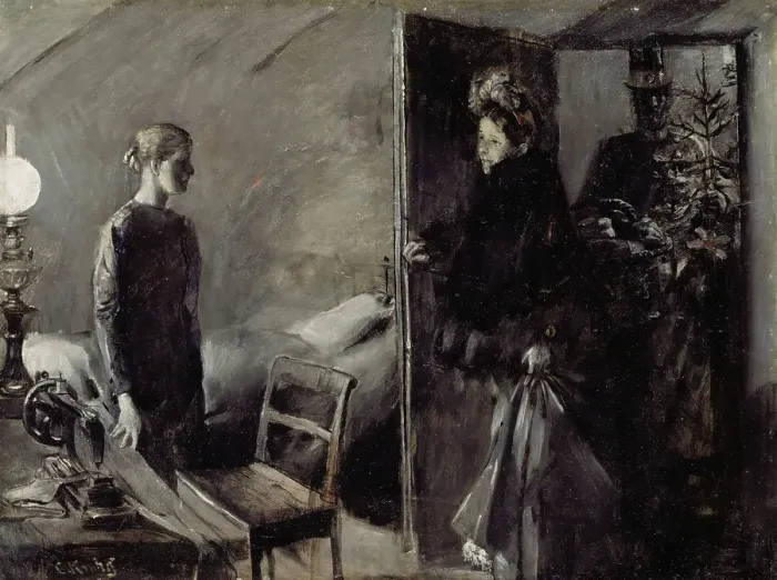 Framed Print : Christmas, 1893. Creator: Christian Krohg Framed Print : Christmas, 1893. Creator: Christian Krohg