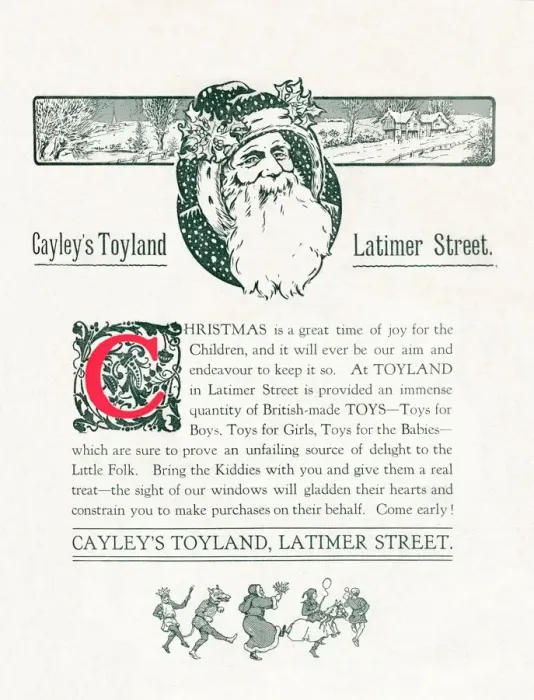 Framed Print : Christmas Advert For Cayleys Toyland, 1917 Framed Print : Christmas Advert For Cayleys Toyland, 1917