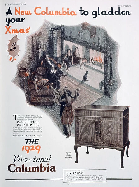 Christmas advert for Columbia gramophones, 1928