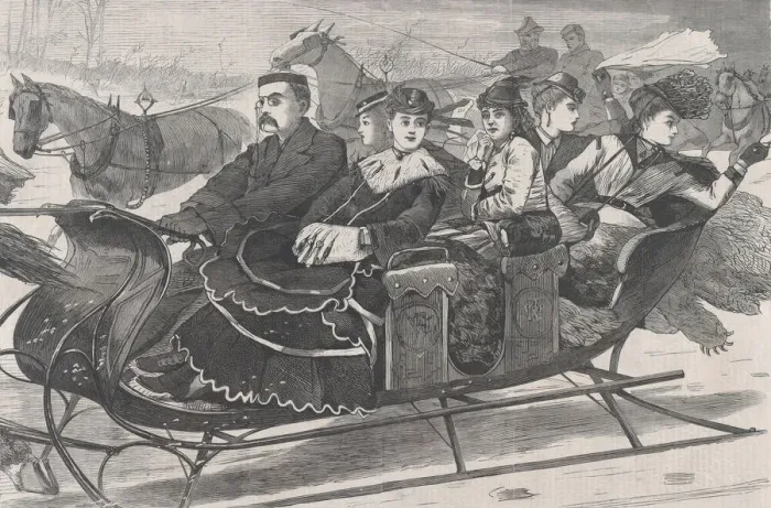 Framed Print : Christmas Belles (Harpers Weekly, Vol. XIII), January 2, 1869. Creator: Unknown Framed Print : Christmas Belles (Harpers Weekly, Vol. XIII), January 2, 1869. Creator: Unknown