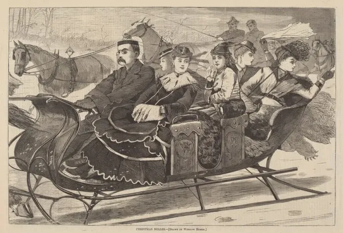 Framed Print : Christmas Belles, published 1869. Creator: Winslow Homer Framed Print : Christmas Belles, published 1869. Creator: Winslow Homer