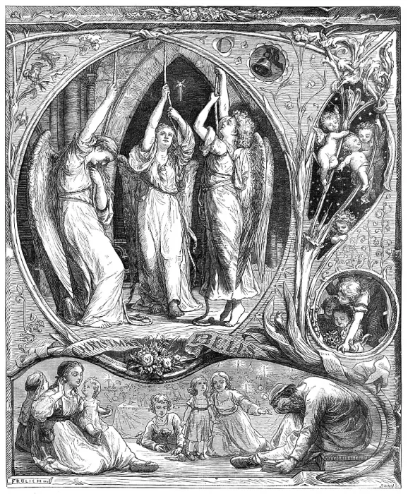 Framed Print : Christmas Bells, drawn by Lorenz Frolich, 1872. Creator: Joseph Swain Framed Print : Christmas Bells, drawn by Lorenz Frolich, 1872. Creator: Joseph Swain