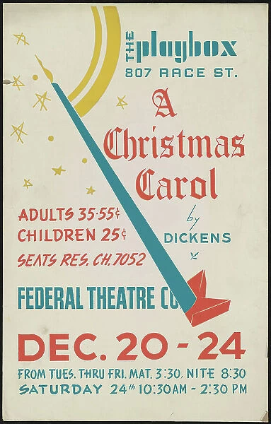 A Christmas Carol, Cincinnati, 1938. Creator: Unknown