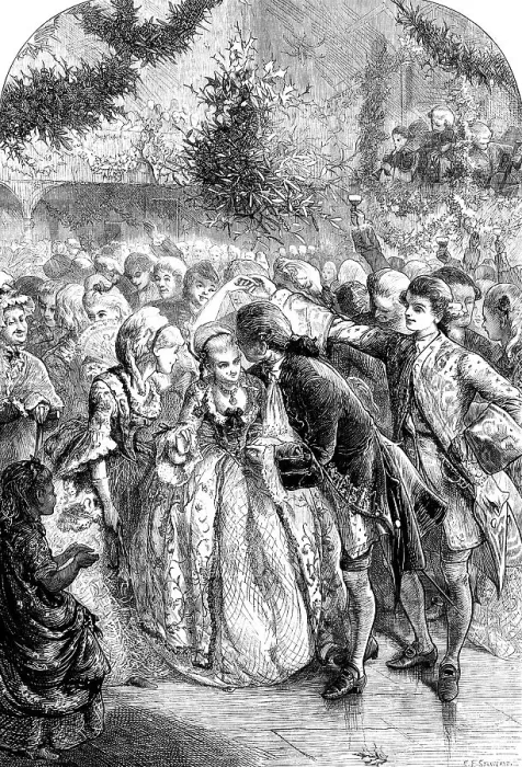 Framed Print : A Christmas Dance a Long Time Ago, drawn by C. J. Staniland, 1871. Creator: Unknown Framed Print : A Christmas Dance a Long Time Ago, drawn by C. J. Staniland, 1871. Creator: Unknown