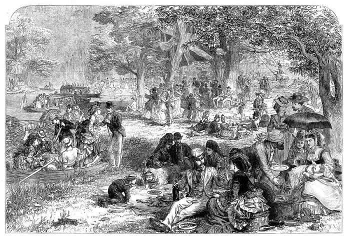 Framed Print : Christmas Day in Australia - drawn by N. Chevalier, 1871. Creator: Unknown Framed Print : Christmas Day in Australia - drawn by N. Chevalier, 1871. Creator: Unknown