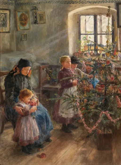 Framed Print : On Christmas day. Creator: Czech, Emil (1862-1929) Framed Print : On Christmas day. Creator: Czech, Emil (1862-1929)