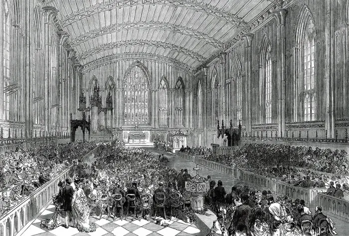 Framed Print : Christmas-Day Service in Calcutta Cathedral, attended by the Prince of Wales...1876. Creator: Unknown Framed Print : Christmas-Day Service in Calcutta Cathedral, attended by the Prince of Wales...1876. Creator: Unknown