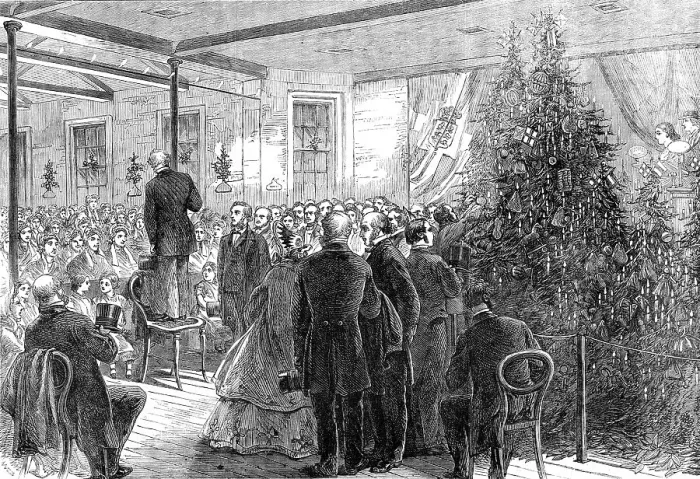 Framed Print : Christmas Entertainment to the Inmates of the Greenwich Union-House, 1864. Creator: Unknown Framed Print : Christmas Entertainment to the Inmates of the Greenwich Union-House, 1864. Creator: Unknown