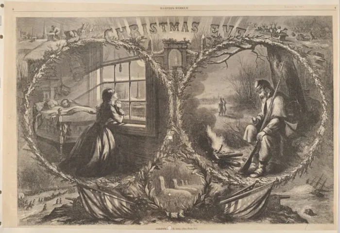 Framed Print : Christmas Eve, 1862 (from Harpers Weekly), January 3, 1863. Creator: Thomas Nast Framed Print : Christmas Eve, 1862 (from Harpers Weekly), January 3, 1863. Creator: Thomas Nast
