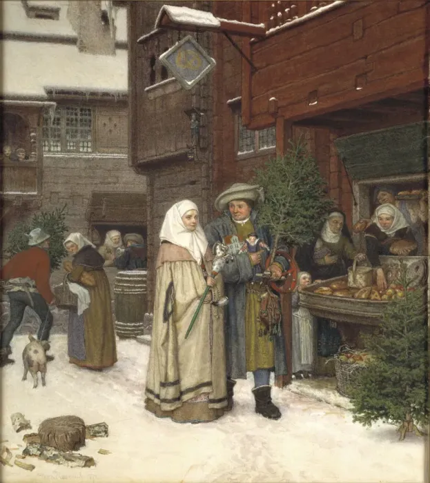 Framed Print : The Christmas Fair, 1872. Creator: Rosen, Georg von (1843-1923) Framed Print : The Christmas Fair, 1872. Creator: Rosen, Georg von (1843-1923)