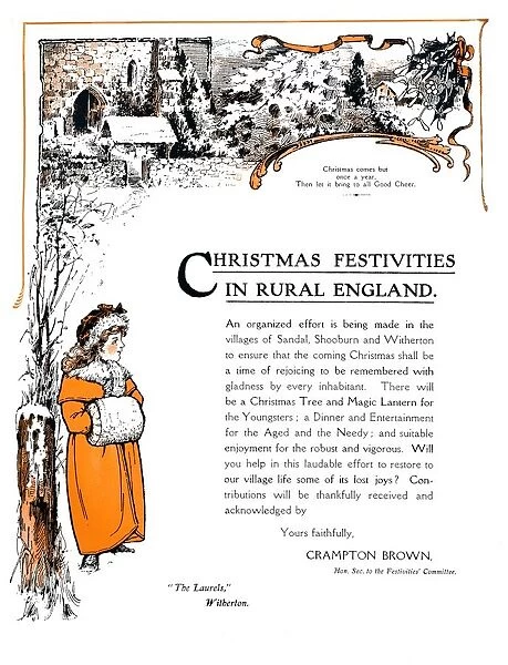 Christmas Festivities in Rural England, 1909. Creator: Unknown