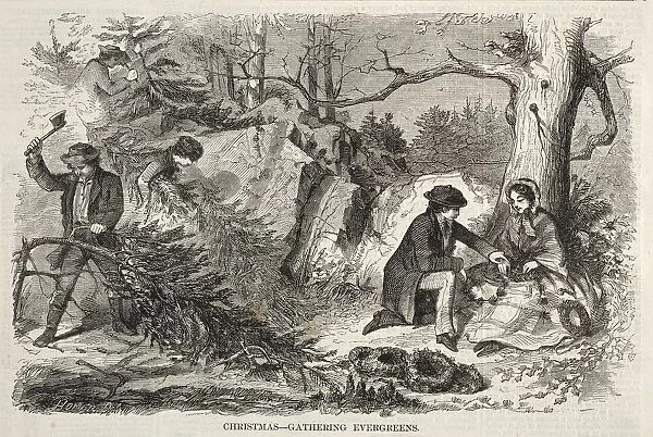 Christmas - Gathering Evergreens, 1858. Creator: Winslow Homer (American, 1836-1910)