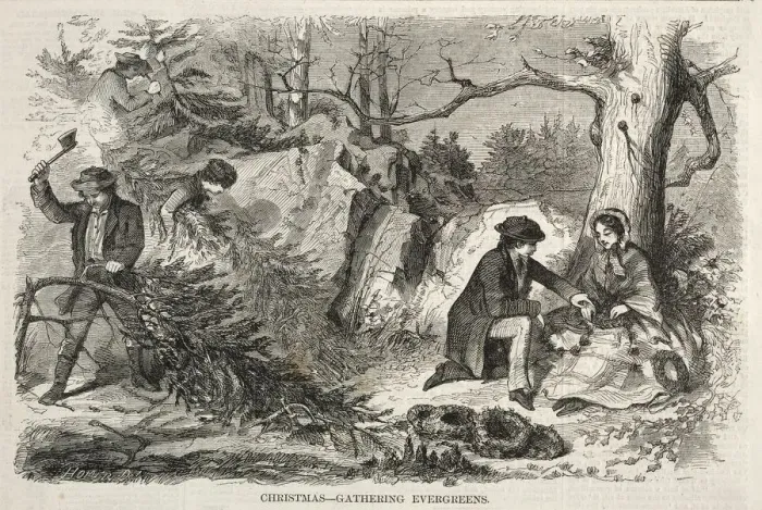 Framed Print : Christmas - Gathering Evergreens, 1858. Creator: Winslow Homer (American, 1836-1910) Framed Print : Christmas - Gathering Evergreens, 1858. Creator: Winslow Homer (American, 1836-1910)