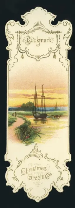 Framed Print : Christmas Greetings - Bookmark, c1900. Creator: Unknown Framed Print : Christmas Greetings - Bookmark, c1900. Creator: Unknown