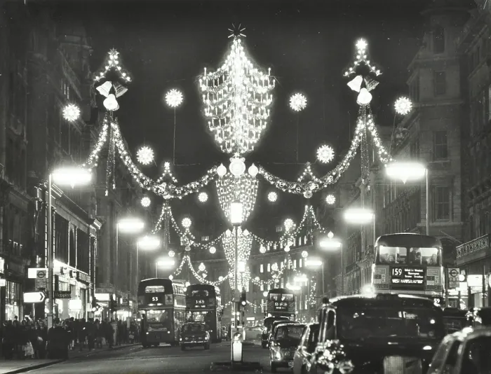 Framed Print : Christmas illuminations on Regent Street, West End, looking south to the Quadrant, London, 1970. Creator: Unknown Framed Print : Christmas illuminations on Regent Street, West End, looking south to the Quadrant, London, 1970. Creator: Unknown
