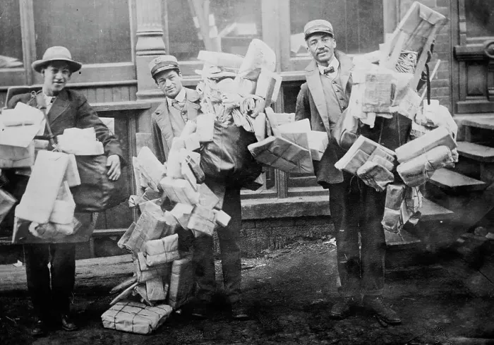 Framed Print : Christmas Mail, between c1910 and c1915. Creator: Bain News Service Framed Print : Christmas Mail, between c1910 and c1915. Creator: Bain News Service