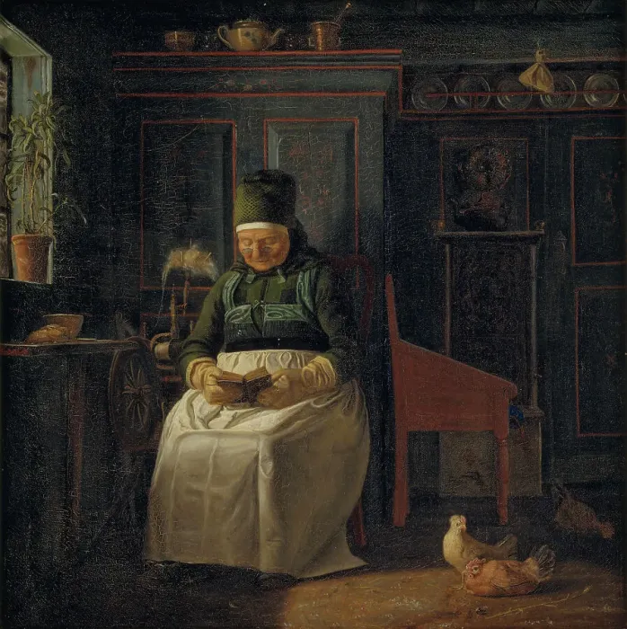 Framed Print : Christmas Morning in a Farmhouse, 1846-1847. Creator: Christen Dalsgaard Framed Print : Christmas Morning in a Farmhouse, 1846-1847. Creator: Christen Dalsgaard
