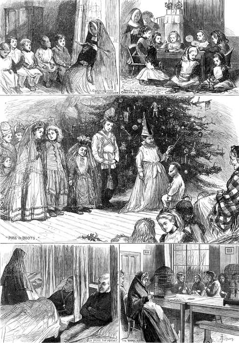 Framed Print : Christmas at Nazareth House, Hammersmith, 1874. Creator: Unknown