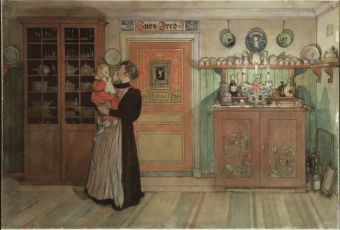 Framed Print : Between Christmas and New Year. From A Home (26 watercolours), c19th century. Creator: Carl Larsson Framed Print : Between Christmas and New Year. From A Home (26 watercolours), c19th century. Creator: Carl Larsson