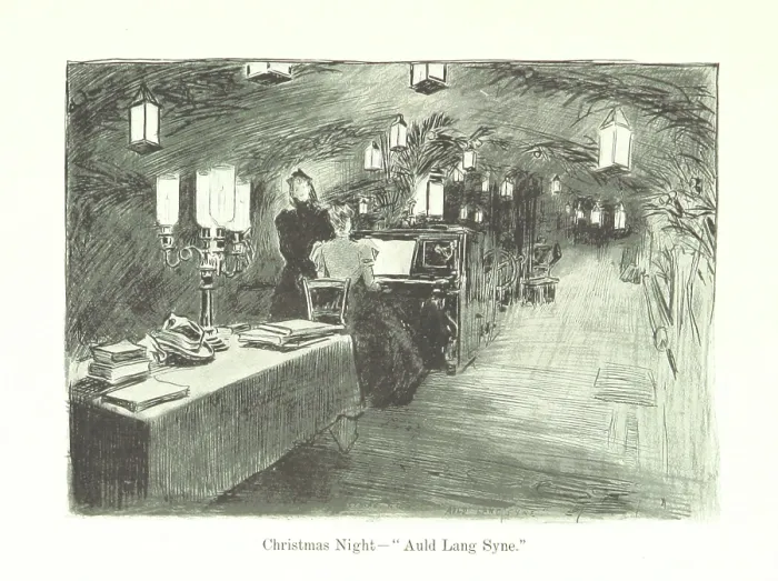 Framed Print : Christmas Night - Auld Lang Syne, 1899. Creator: Charles Dana Gibson Framed Print : Christmas Night - Auld Lang Syne, 1899. Creator: Charles Dana Gibson