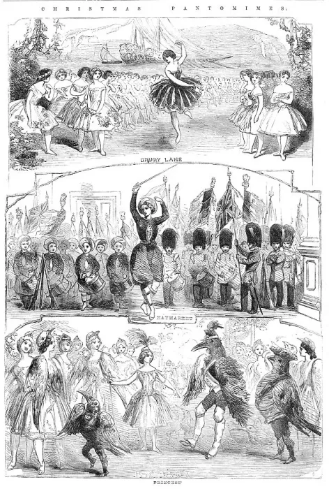 Framed Print : Christmas Pantomimes: Drury Lane; Haymarket; Princess, 1856. Creator: Unknown Framed Print : Christmas Pantomimes: Drury Lane; Haymarket; Princess, 1856. Creator: Unknown