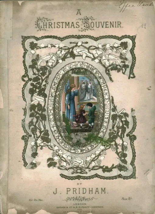 Framed Print : A Christmas Souvenir, cover page to sheet music, c1860s Framed Print : A Christmas Souvenir, cover page to sheet music, c1860s