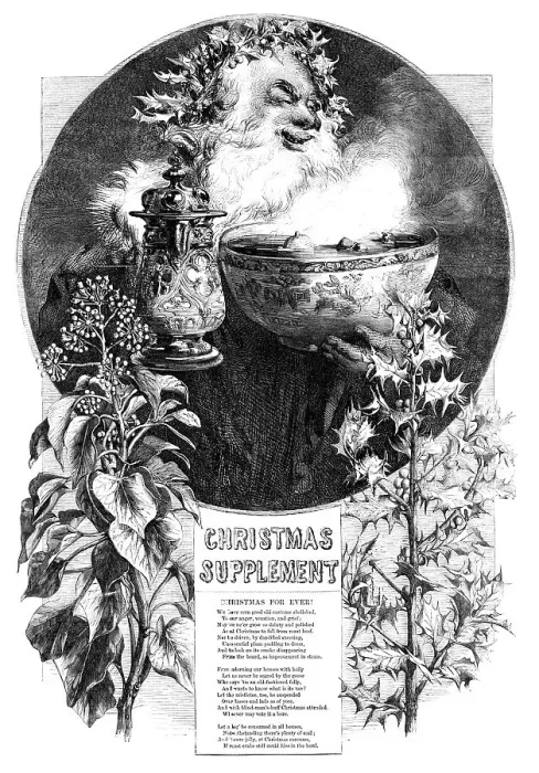 Framed Print : Christmas Supplement - Christmas For Ever!, 1857. Creator: Unknown Framed Print : Christmas Supplement - Christmas For Ever!, 1857. Creator: Unknown
