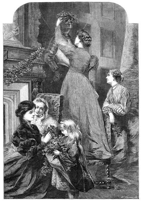 Framed Print : Christmas Time, by Miss E. Osborne, in the exhibition of the Royal Academy, 1865. Creator: W Thomas Framed Print : Christmas Time, by Miss E. Osborne, in the exhibition of the Royal Academy, 1865. Creator: W Thomas