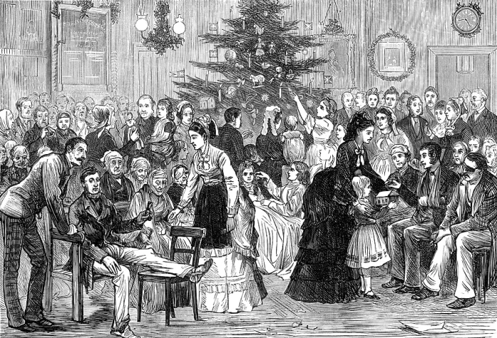 Framed Print : A Christmas-tree at the Middlesex Hospital, 1874. Creator: Unknown Framed Print : A Christmas-tree at the Middlesex Hospital, 1874. Creator: Unknown