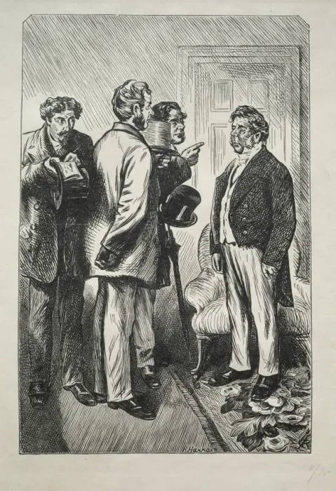 Framed Print : Our Christmas Turkey, Mr. Bobsby Concerned, 1868. Creator: Charles Samuel Keene (British Framed Print : Our Christmas Turkey, Mr. Bobsby Concerned, 1868. Creator: Charles Samuel Keene (British