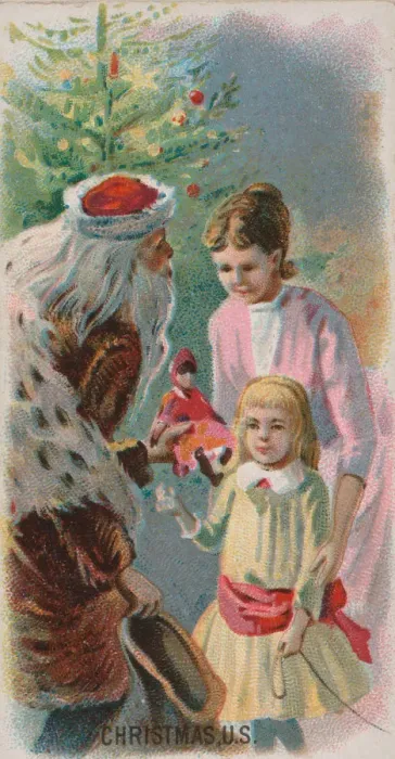 Framed Print : Christmas, United States, from the Holidays series (N80) for Duke brand cigarettes, 1890 Framed Print : Christmas, United States, from the Holidays series (N80) for Duke brand cigarettes, 1890