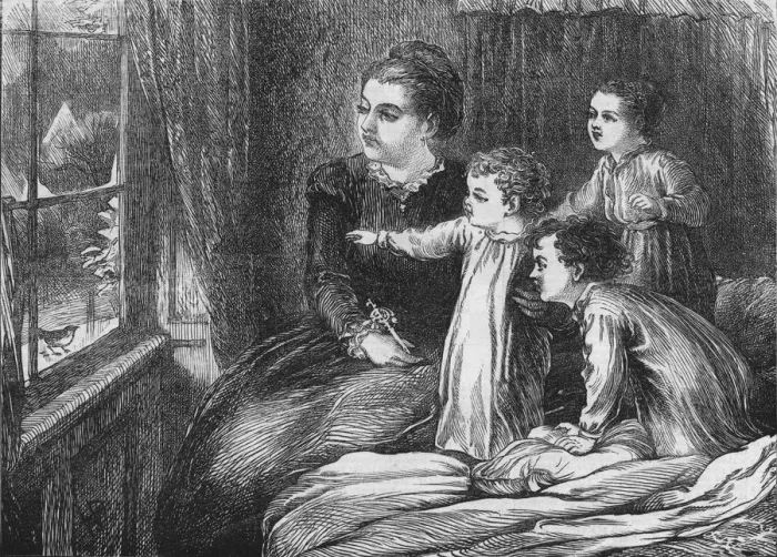 Framed Print : A Christmas Visitor, 1870. Artist: Horace WilliamPetherick Framed Print : A Christmas Visitor, 1870. Artist: Horace WilliamPetherick