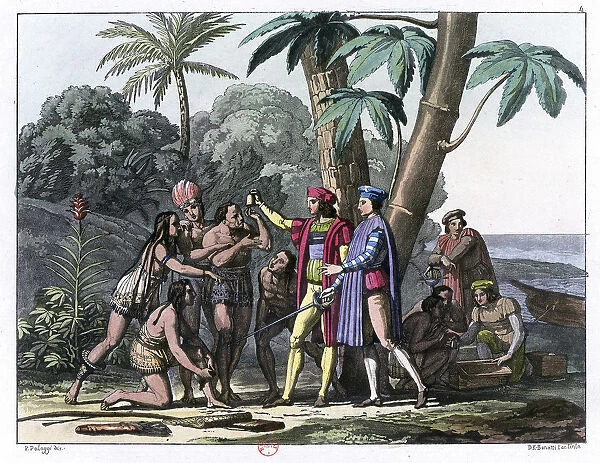 Christopher Columbus arriving in the New World, 1492 (1817-1826). Artist: Bonatti
