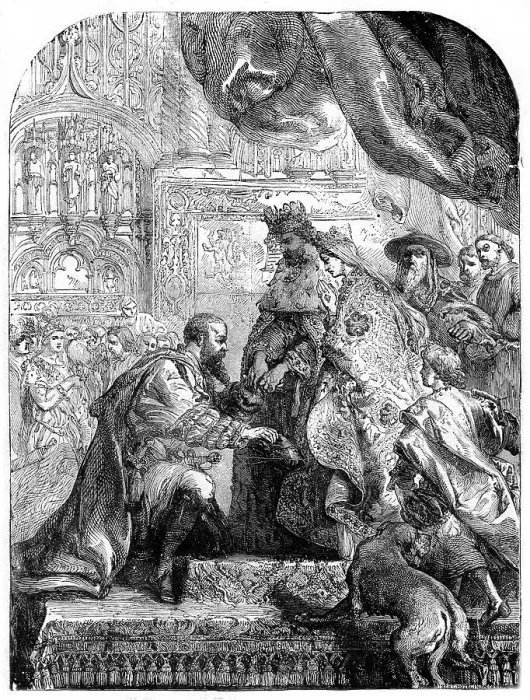 Framed Print : Christopher Columbus being received by Ferdinand and Isabella at Barcelona, c1490s, (1872) Framed Print : Christopher Columbus being received by Ferdinand and Isabella at Barcelona, c1490s, (1872)