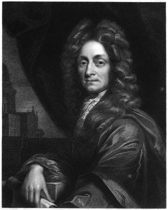 Framed Print : Christopher Wren, English architect, mathematician and physicist, 1833 Framed Print : Christopher Wren, English architect, mathematician and physicist, 1833