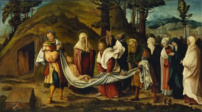 Framed Print : Christ's body carried to the Tomb, 1520. Creator: Hans Burgkmair, the Elder Framed Print : Christ's body carried to the Tomb, 1520. Creator: Hans Burgkmair, the Elder