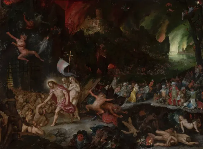 Framed Print : Christ's Descent into Limbo. Creators: Jan Brueghel the Elder, Johannes Rottenhammer the elder Framed Print : Christ's Descent into Limbo. Creators: Jan Brueghel the Elder, Johannes Rottenhammer the elder
