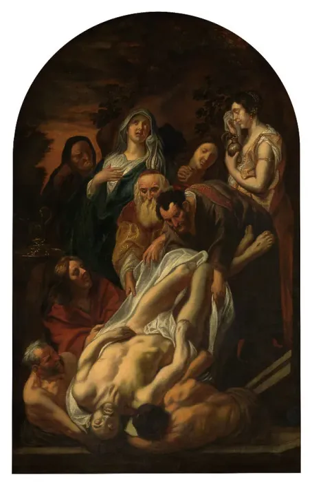 Framed Print : Christ's Entombment, 1665. Creator: Ambrosius Francken I Framed Print : Christ's Entombment, 1665. Creator: Ambrosius Francken I