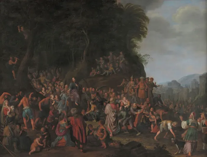 Framed Print : Christ's Entry into Jerusalem, 1655. Creator: Adriaen van Nieulandt Framed Print : Christ's Entry into Jerusalem, 1655. Creator: Adriaen van Nieulandt